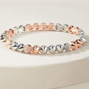 Stella and Dot Renegade Stacking Stretch Bracelet - Rose Gold/Silver